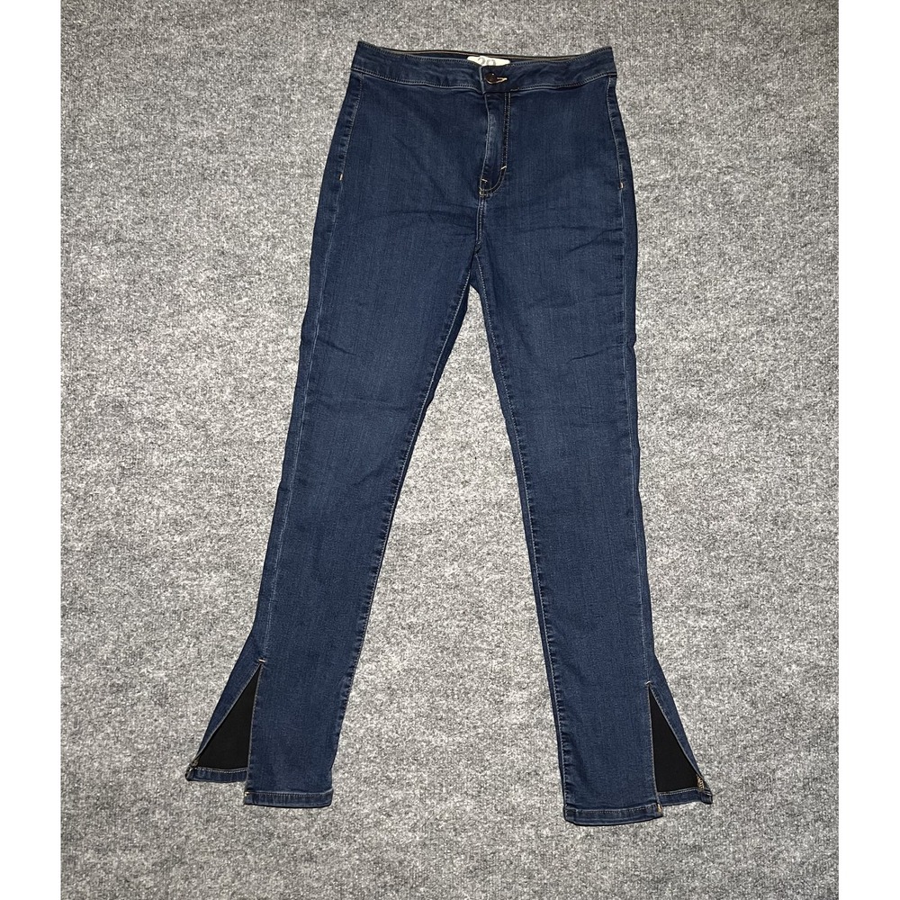We The Free Slit Legs Straight Jeans Women Tag 29 Blue Dark Wash Fit 28x29